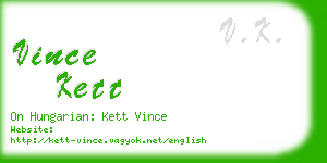 vince kett business card